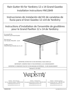 View Rain Gutter Kit for Yardistry 12 x 14 Grand Gazebo Installation lnstructions-YM 12849  PDF