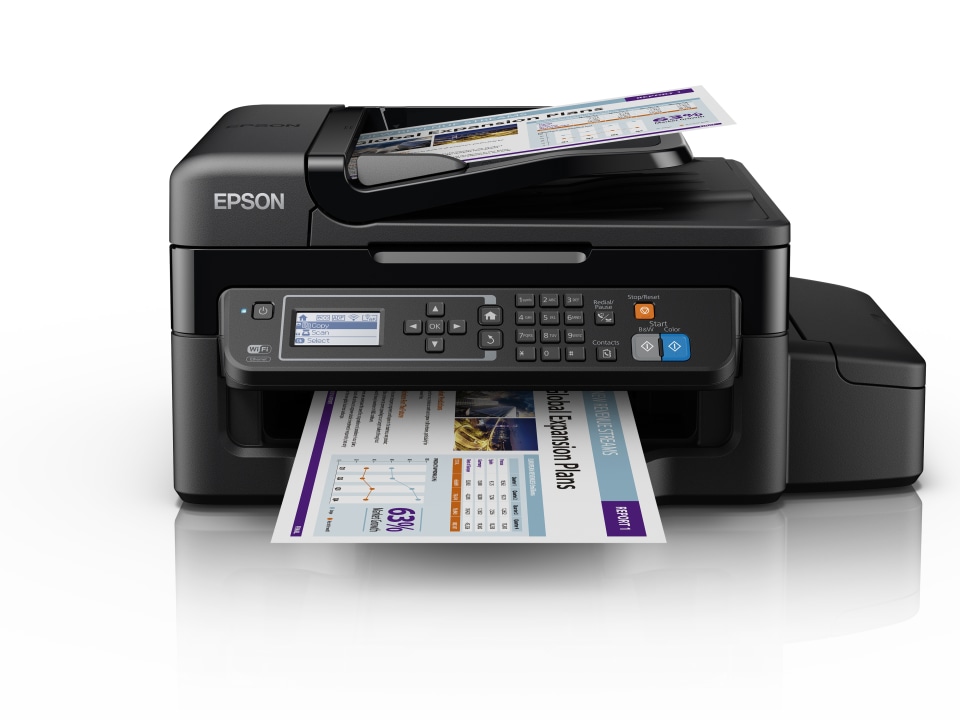 Multifuncional De Tinta Continua Epson L575 Imprime Escanea Copia Fax Usb Lan Wifi