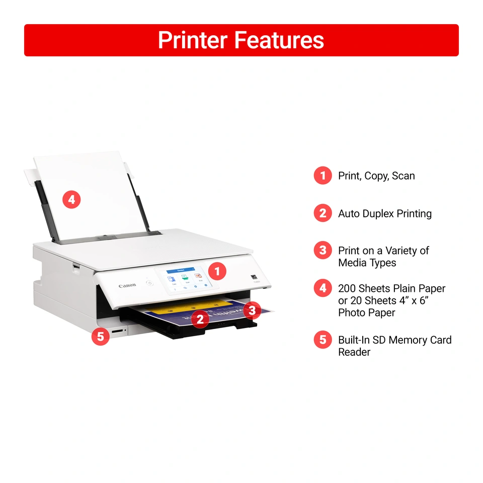 Canon PIXMA TS8820 Wireless Color Inkjet Printer, All-In-One