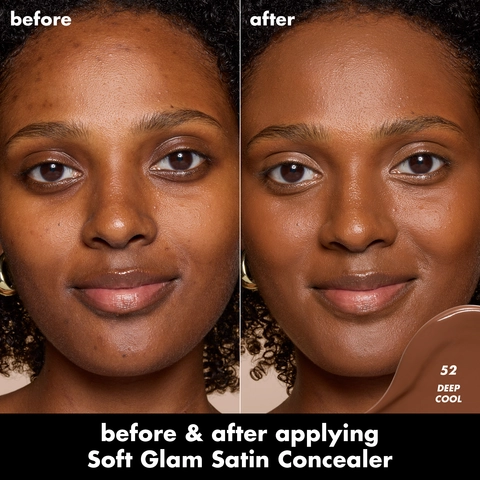 Soft Glam Satin Concealer before and after model image