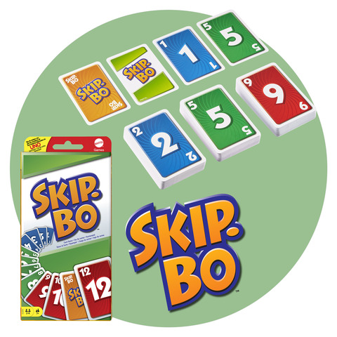 SPAR-SET 169882 - Mattel - 4er Set Kartenspiele: UNO, Skip Bo