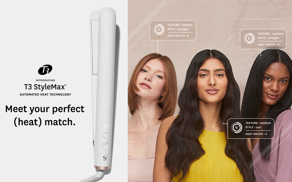 thumbnail video image 2 of T3 SinglePass StyleMax Professional 1" Ceramic Flat Iron with Custom Heat Automation, 9 Heat Settings, Longer Ceramic Plates, for Straightening, Waving, Curling & Styling, 2 of 14
