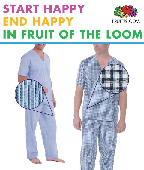 Fruit of the Loom Men s and Big Men s Short Sleeve Long Leg Pajama Set Walmart