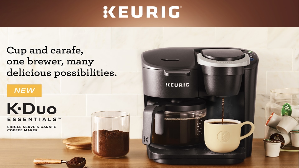 Keurig KDuo Essentials Black SingleServe KCup Pod Coffee Maker, Black