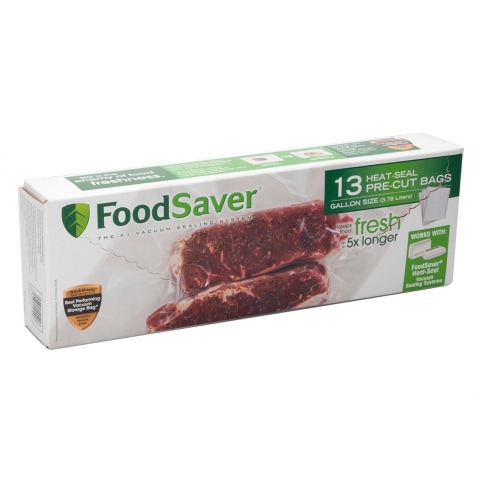 FoodSaver 1-Gallon Precut Vacuum Seal Bags with BPA-Free Multilayer  Construction for Food Preservation & Sous Vide, 13 Count -  FSFSBF0316-000,Clear