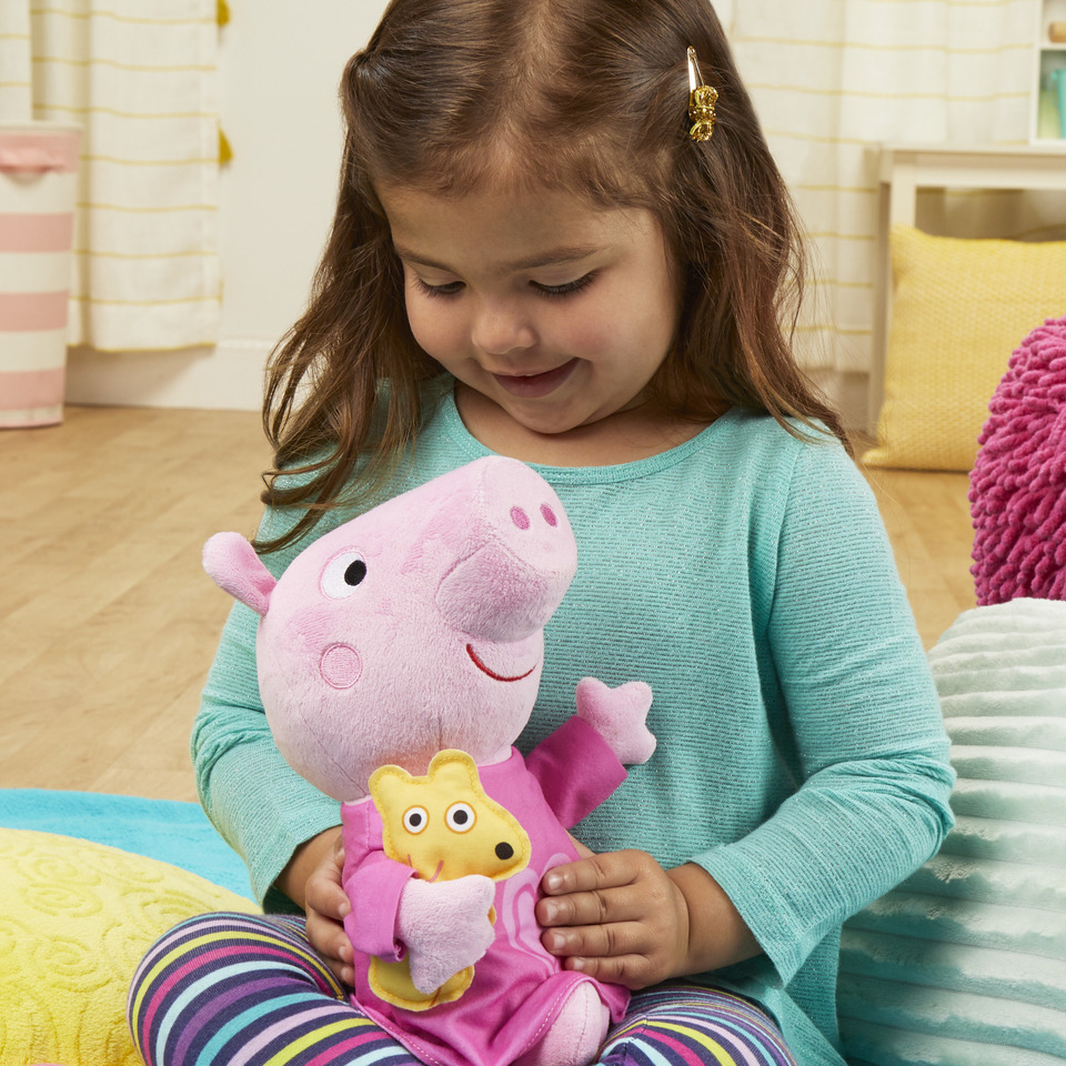 thumbnail video image 2 of Peppa Pig Peppa’s Bedtime Lullabies Singing Plush Doll, Stuffed Animal Toys, 2 of 8
