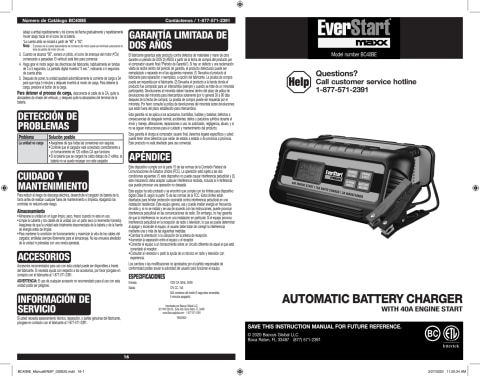 EverStart Maxx 40 Amp Automotive Bench Battery Charger and Maintainer