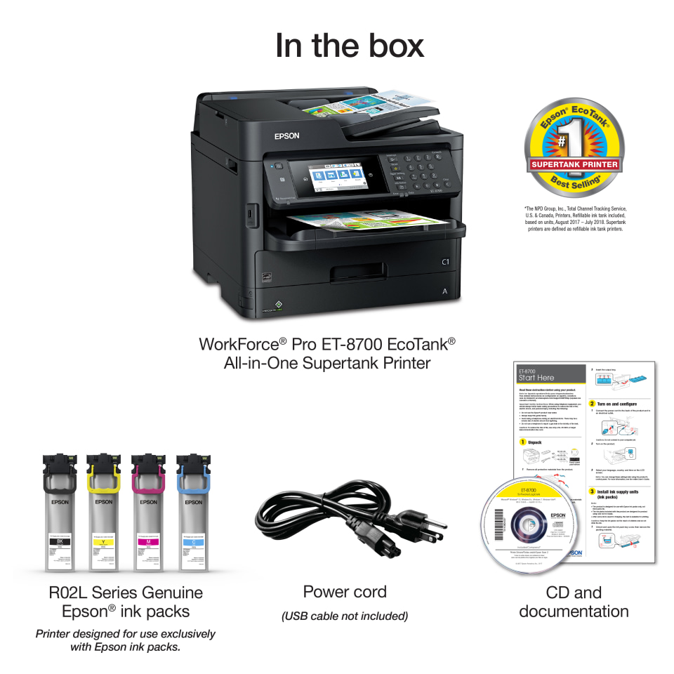 Epson Workforce Pro Et 8700 Ecotank Wireless All In One Supertank Printer At Staples