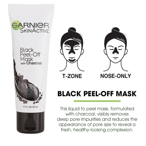 Garnier SkinActive, Black Peel-Off Mask with Charcoal, 1.7 fl. oz.