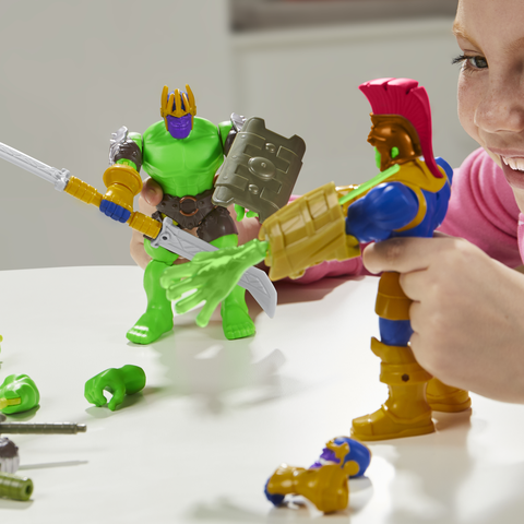 Conjunto com 3 Figuras Articuladas Mega Mighties - Hulk, Homem-Aranha e