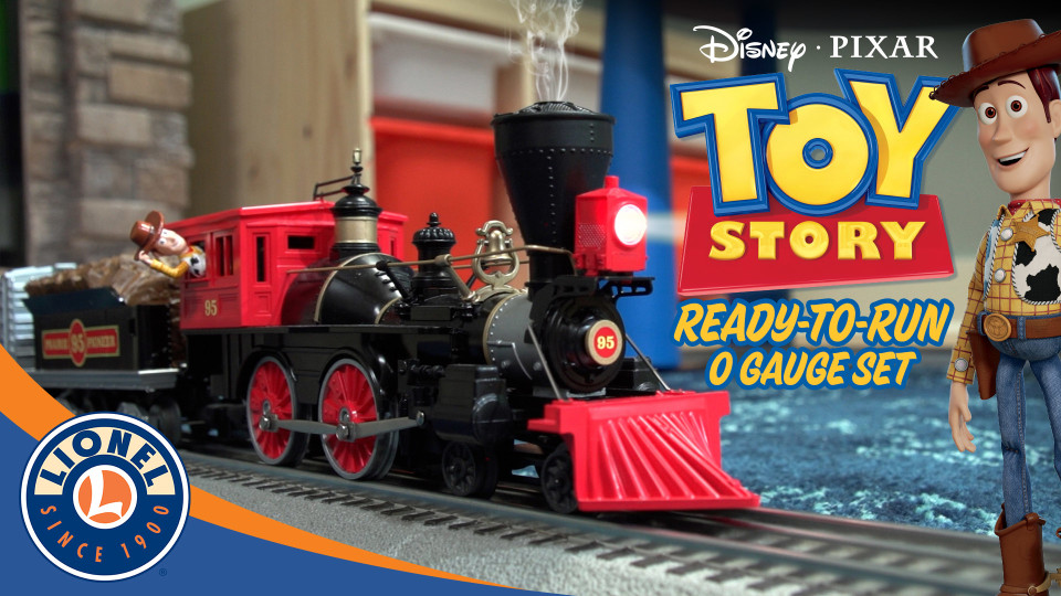 thumbnail video image 2 of Lionel Disney Pixar Toy Story Electric O Gauge Model Train Set with Remote and Bluetooth Capability, 2 of 16