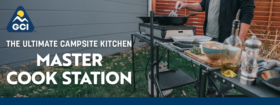 GCI Outdoor Master Cook Station Portable Folding Camp Kitchen With