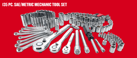 Craftsman 1 4 3 8 and 1 2 in. drive Metric and SAE 6 and 12 Point Mechanic s Tool Set 135 pc Mfr CMMT12124 Ace Hardware