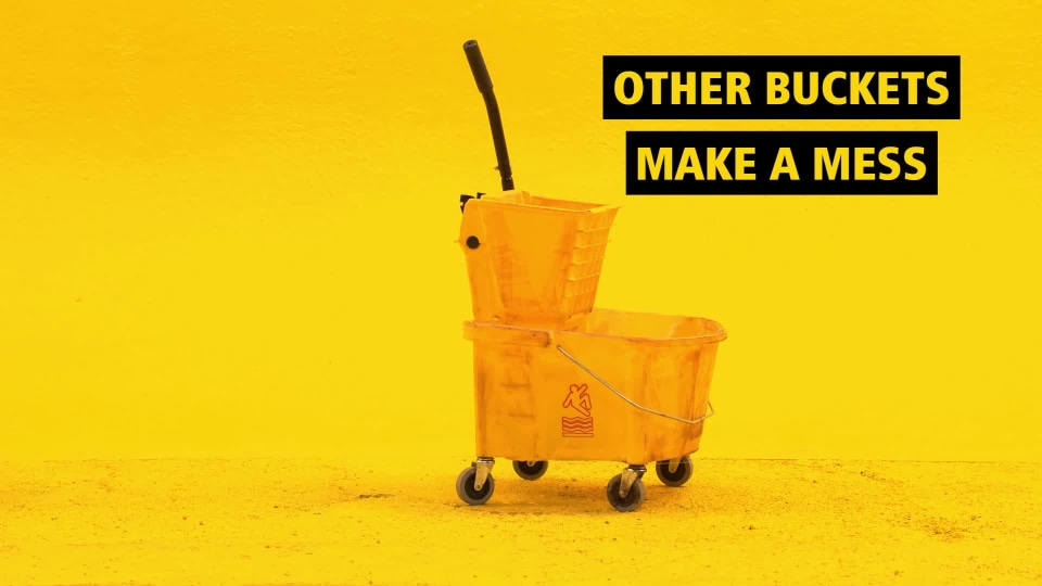 thumbnail video image 5 of Rubbermaid Commercial Prod. FG757888BLUE 35 Quart Wavebrake Bucket & Wringer Combos, Blue, 5 of 5