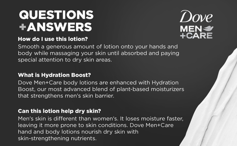Dove Men Hand & Body Lotion Everyday Skin Comfort Refreshing 13.5 fl oz