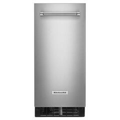 KitchenAid 15 in. Built-In Ice Maker with 25 Lbs. Ice Storage Capacity,  Self- Cleaning Cycle, Clear Ice Technology & Digital Control - Stainless  Steel with Prin…