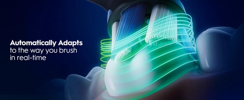 Automatically adapts to the way you brush in real-time.