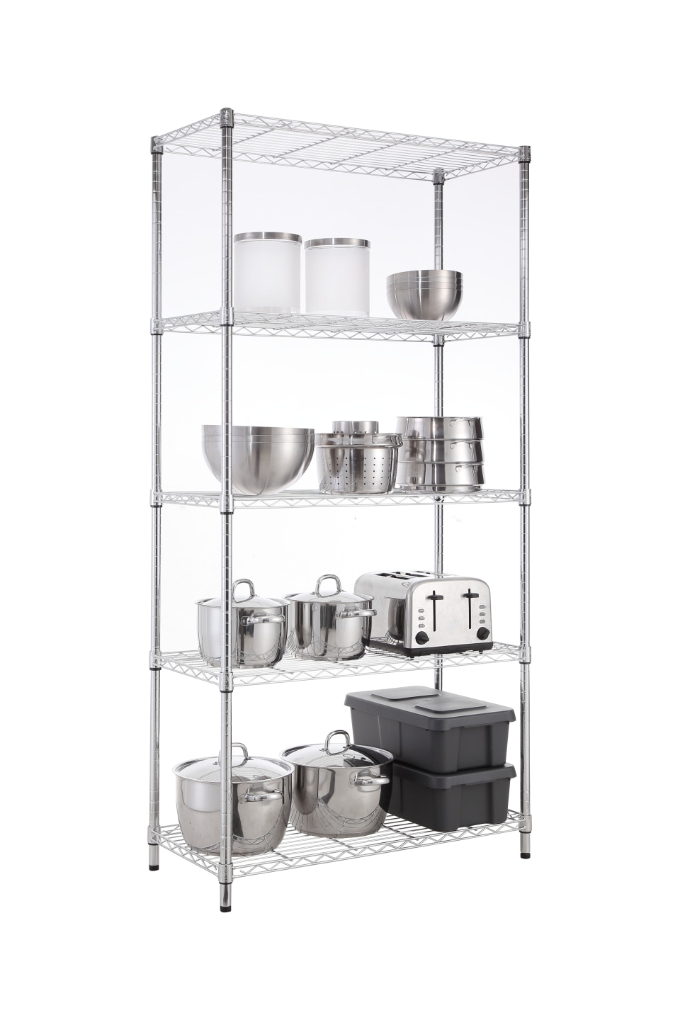lowes storage racks on Style Selections 16 In D X 36 In W X 72 In H 5 Tier Steel Utility Shelving Unit In The Freestanding Shelving Units Department At Lowes Com