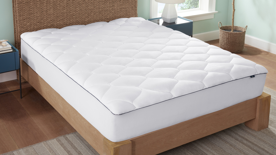 thumbnail video image 2 of Serta Ocean Breeze Breathable Pillow Top Mattress Pad, Moisture Wicking Protection with 18" Deep Pocket and 4 Corner Secure Grips, Twin, White, 2 of 5