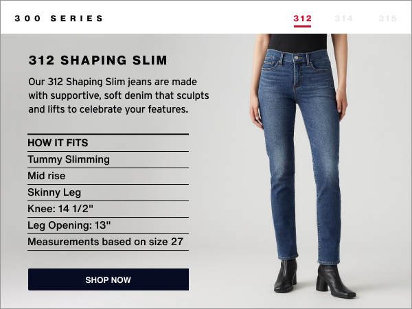 Levi's dames 312™ Shaping Slim, Slate Freeze, 32W / 32L