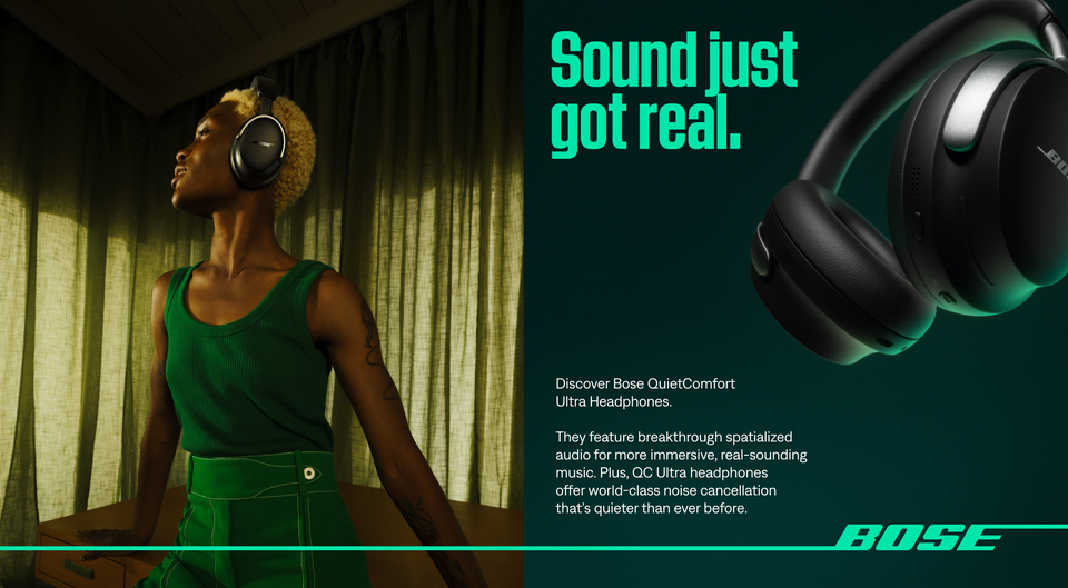 Bose QuietComfort Ultra Wireless Noise Cancelling Bluetooth Headphones,  Black 