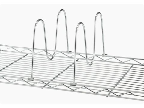 wire dividers attached on the shelf