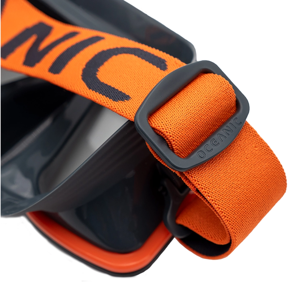 closeup of mask strap