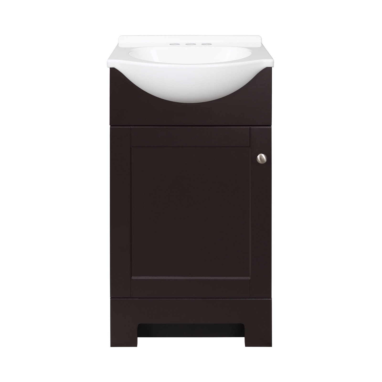 Style Selections Euro 18 In Espresso Euro Sink Single Sink Bathroom Vanity With White Cultured Marble Top In The Bathroom Vanities With Tops Department At Lowescom
