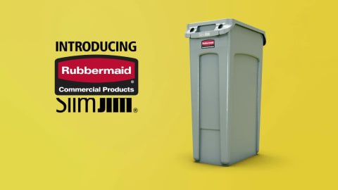 Rubbermaid Slim Jim Receptacle Venting Channels Plastic 23gal Beige