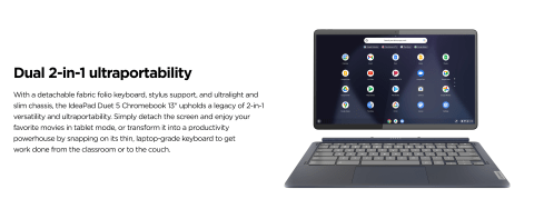 Lenovo IdeaPad Duet 5 Chromebook 2 in1 Laptop 13.3