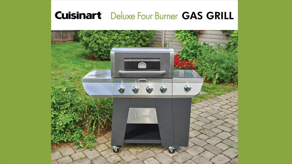 Cuisinart Deluxe FourBurner Propane Gas Grill with Side Burner