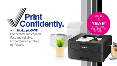 HL-L2460DWF Wireless Compact Monochrome Laser Printer Bundle | Brother