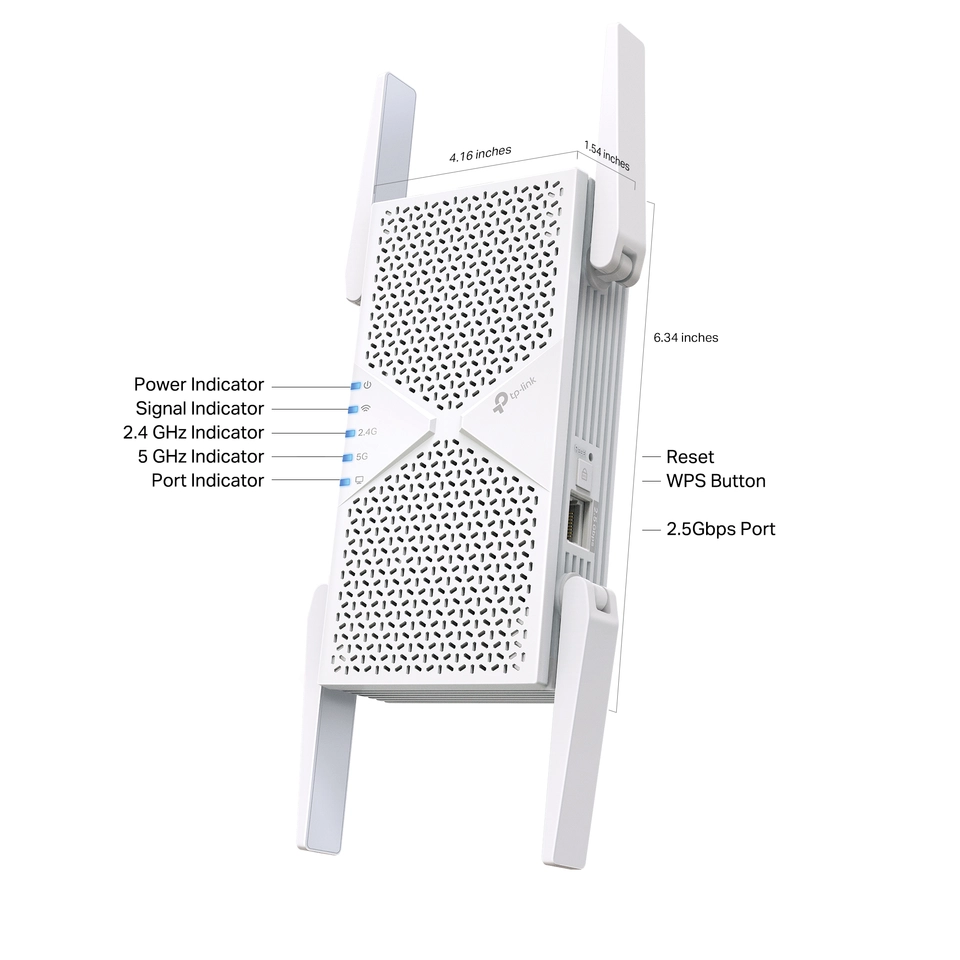 TP Link BE6500 Wi Fi 7 Range Extender White RE405BE - Best Buy