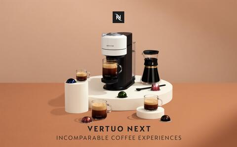 Comprar Cafetera de cápsulas Nespresso De'Longhi Vertuo Next ENV120.W para cápsulas  Nespresso Vertuo · Hipercor
