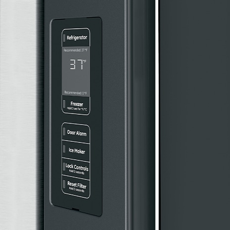 In-the-door controls with actual temperature display