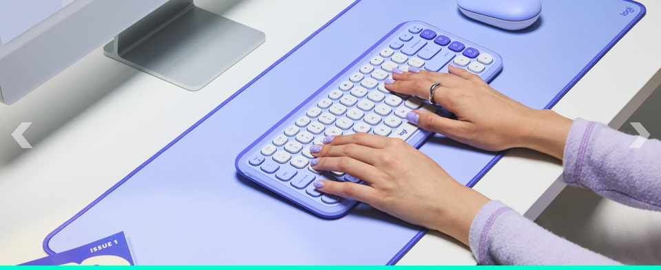 Logitech POP Icon Wireless Keyboard and Optical Mouse Combo, Lilac