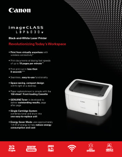 Canon imageCLASS LBP6030w - Monochrome, Compact Wireless Laser Printer,  White