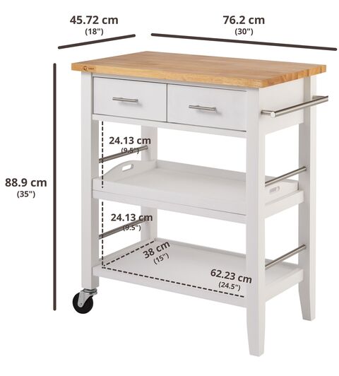 dimensions of the kitchen cart