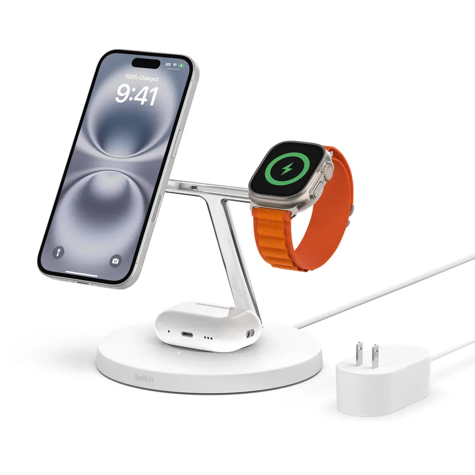 Apple - 美品 BELKIN BOOST↑CHARGE PRO WIZ009 3 in 1 3-in-1 Wireless MagSafe Charger for iPhone 14 | Belkin US