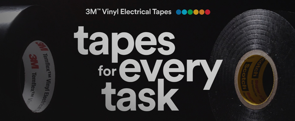 thumbnail video image 2 of Scotch Professional Electrical Tape, White, 3/4 in. x 66 ft. x 7 Mil., 2 of 10