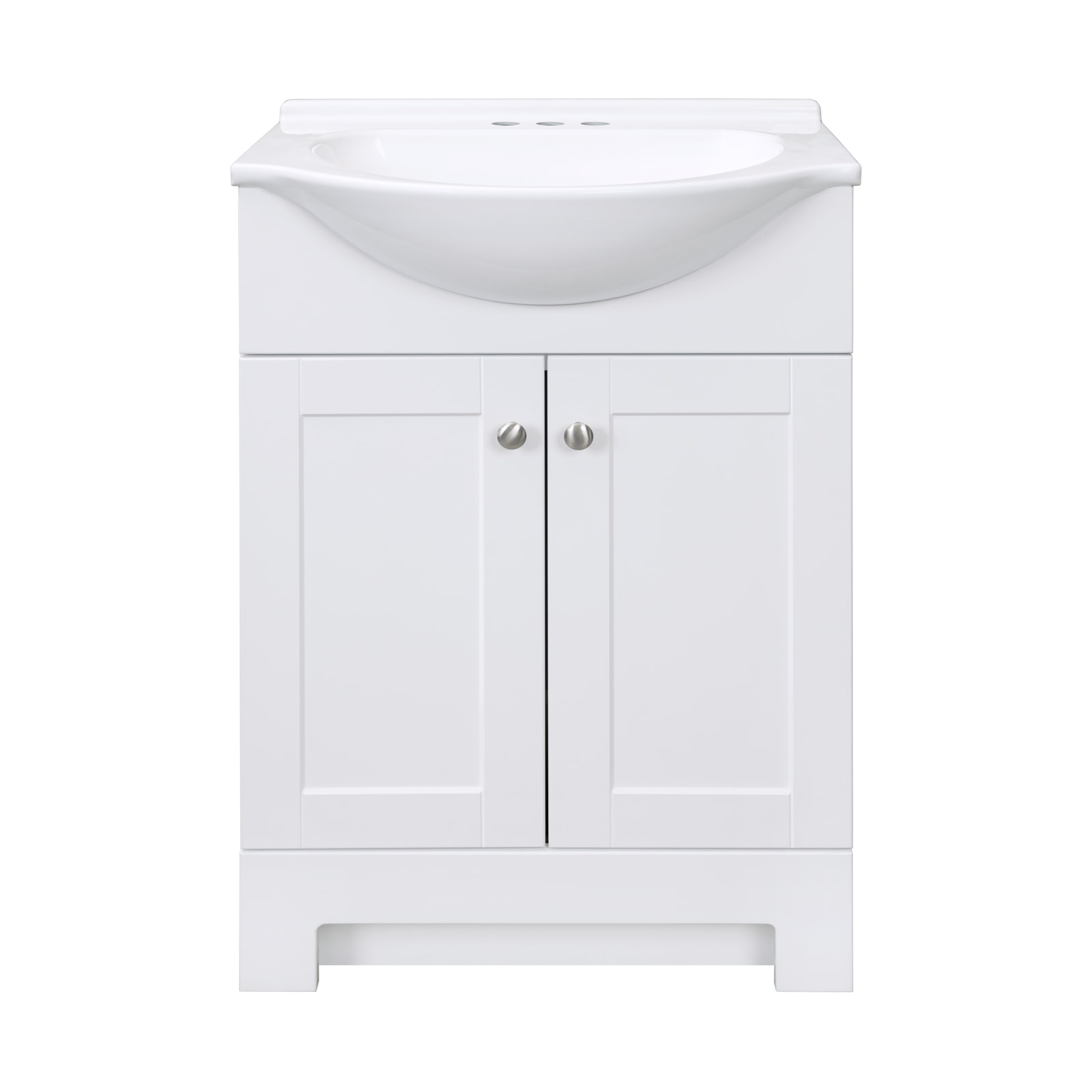 Style Selections Euro 24 In White Euro Sink Single Sink Bathroom Vanity With White Cultured Marble Top In The Bathroom Vanities With Tops Department At Lowescom