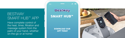 With the Bestway Smart Hub app, have complete control of the heat, timer, filtration and massage system from the palm of your hand, whether on-the-go or at home!