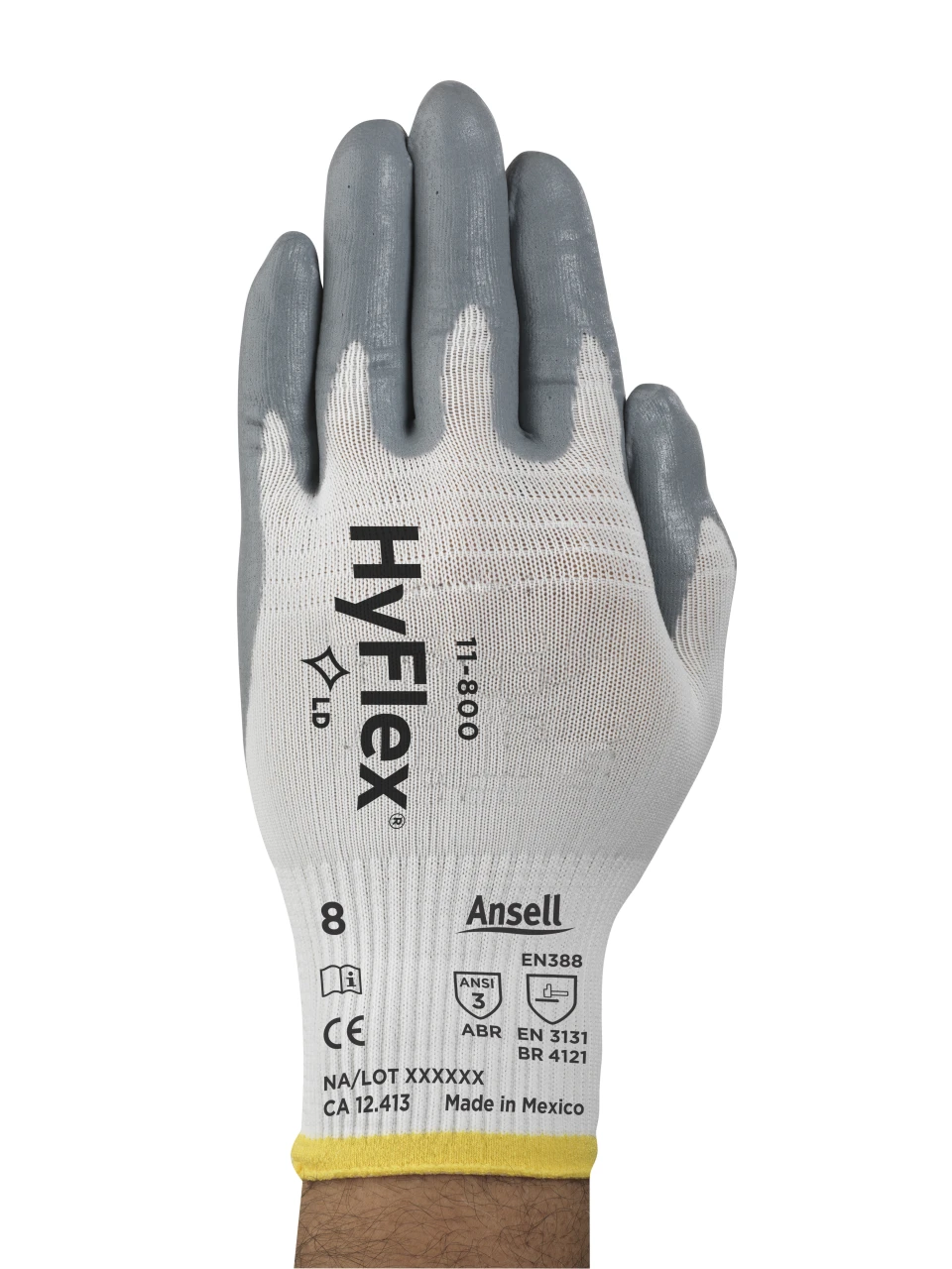Ansell - Work Gloves: HyFlex® 11-800, Size Large, Nylon, Foam