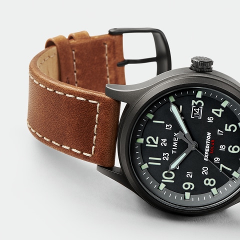 Timex Men's Expedition Gallatin Solar Green/Black 45mm Outdoor Watch,  Fabric Slip-Thru Strap 