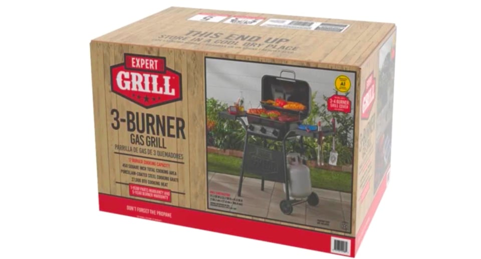 Expert Grill 3 Burner 27,000 BTU Propane Gas Grill, Black, XG10101002