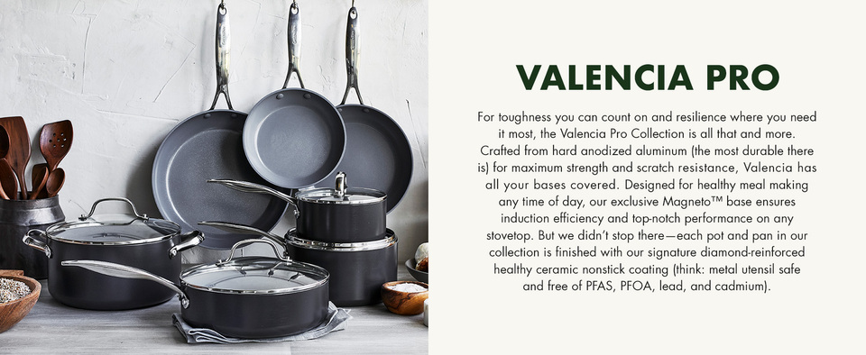 Greenpan® Valencia Pro Ceramic Nonstick 2-Piece Stackable Fry Pan Set -  Large