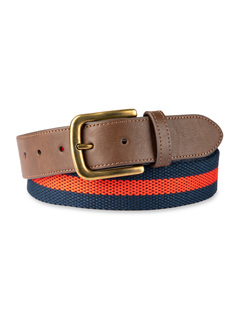 Chaps Men's Striped Web Fabric Belt - Classic Durable Casual