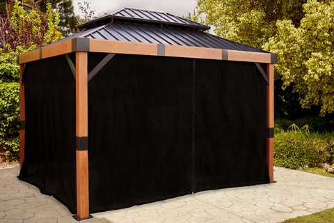 picture of the Fontana gazebo with curtains