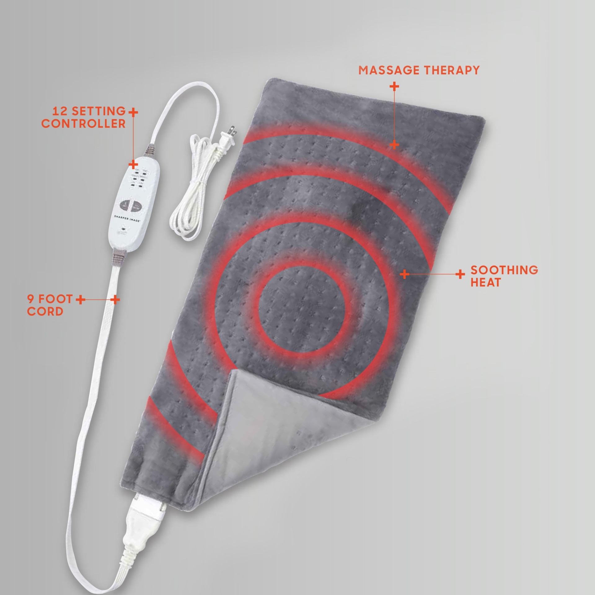 Sharper Image Calming Heat Massaging Weighted Heating Pad XXLWide 20