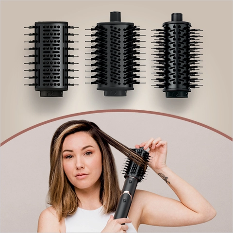 Detangle, smooth, and add shine to hair, while bringing volume and bounce to finished styles.
